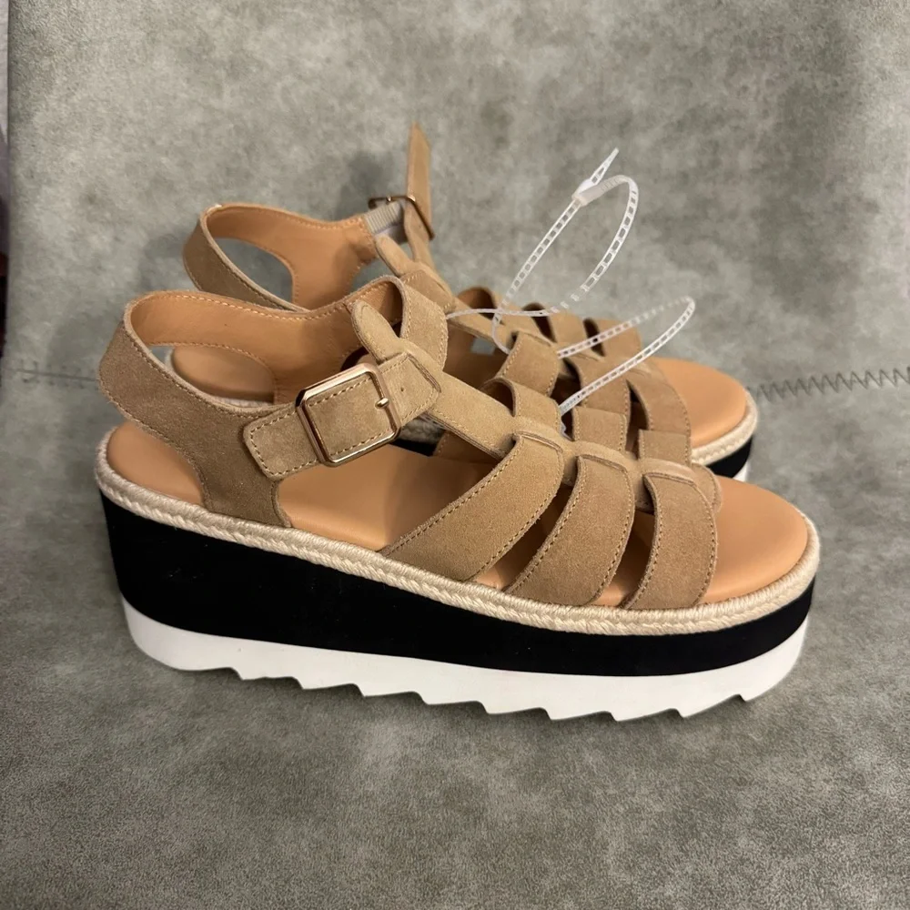 NWT Free People Mykonos Platform Wedge Fisherman Sandals Sz 8,5 - Picture 10 of 15